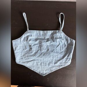 Forever 21 Sky Blue Smocked Top